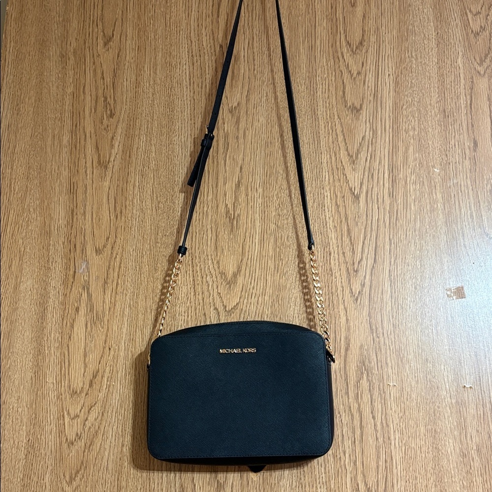 Michael Kors Black and Gold Crossbody Bag - Picture 3 of 9